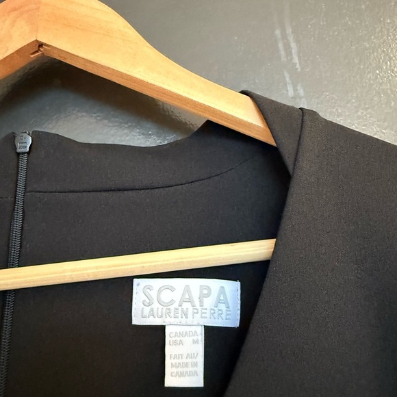 Scapa Lauren Perre M  Asymmetrical shoulder Black Dress EUC vintage - Picture 5 of 14